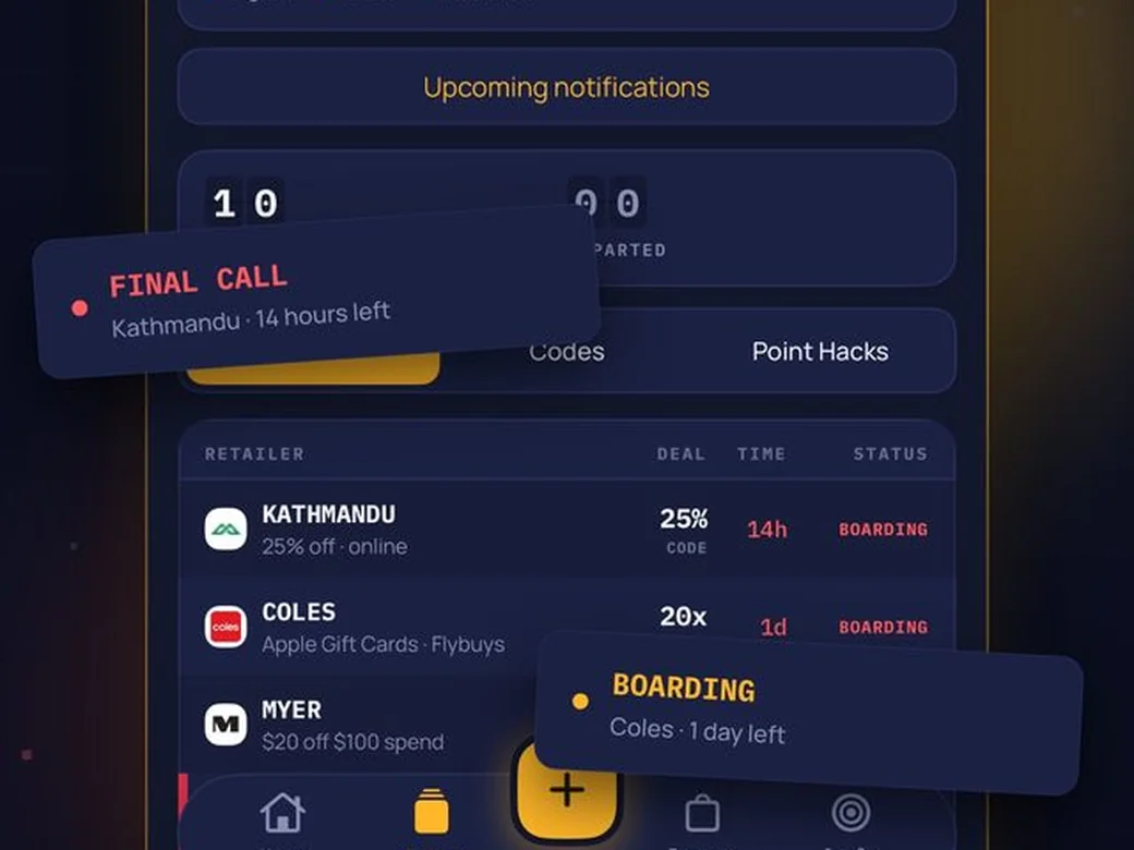 The DisPoint board: a final-call alert and offers ordered by what expires first