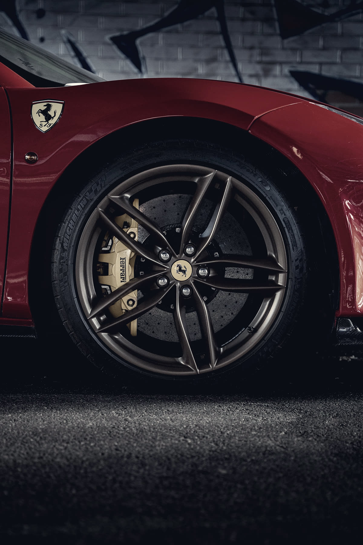 Front wheel and brake detail