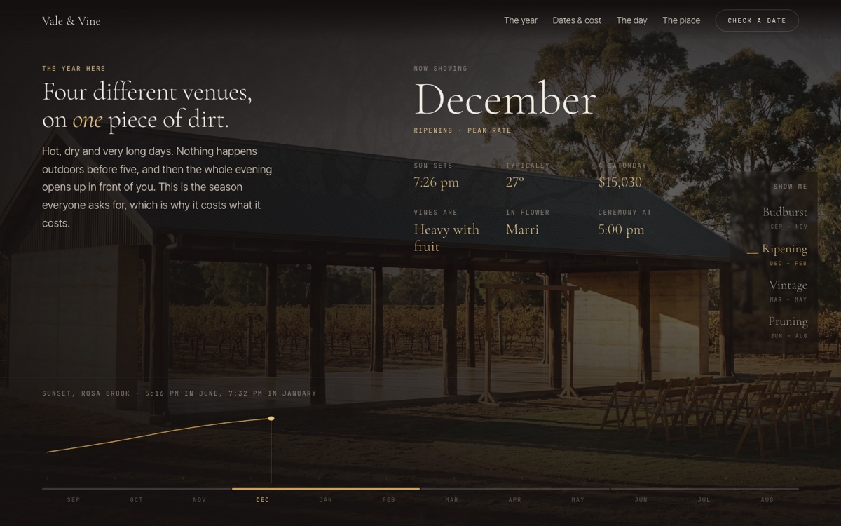 Vale & Vine demonstration website